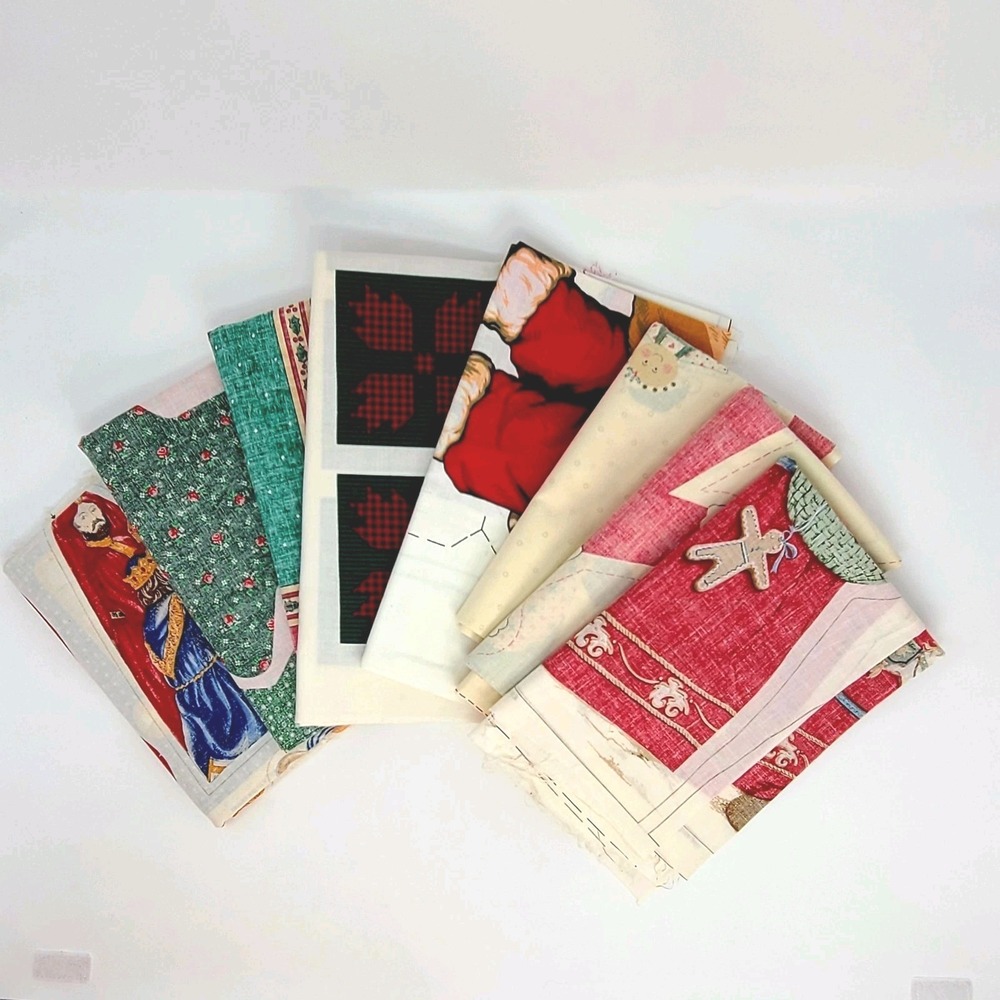 VALUE BUNDLE: 8 VTG Christmas Cut & Sew‎ Panels Santa Nativity Apron Tree Stuff
